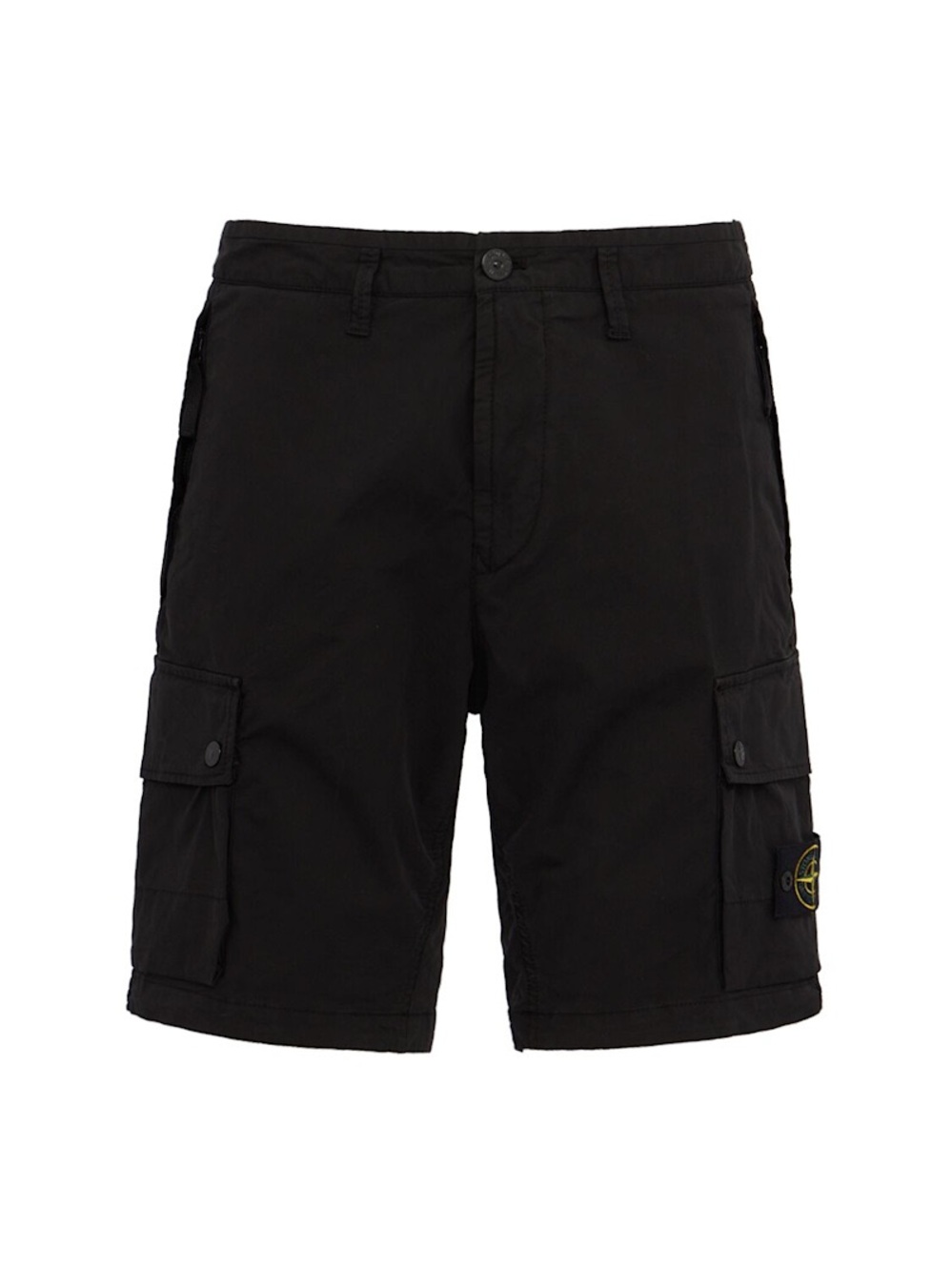Stone Island Logo Cotton Slim Black Cargo Shorts Size: 32